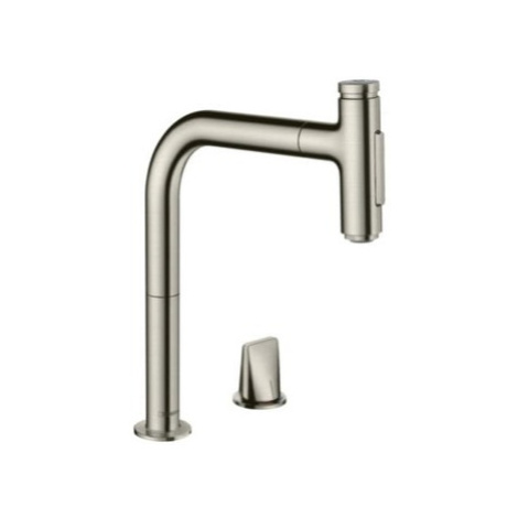 Hansgrohe Metris drezová batéria s vyťahovacou spŕškou, 2 prúdy vzhled nerezu 73818800