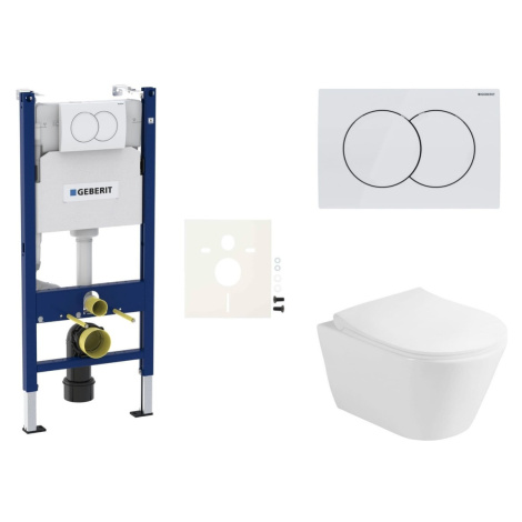 Cenovo zvýhodnený závesný WC set Geberit do ľahkých stien / predstenová montáž + WC Glacera Ava 