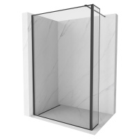 MEXEN/S - Kioto Sprchová zástena WALK-IN 100 x 40 cm, čierny vzor, čierna 800-100-212-70-70-040