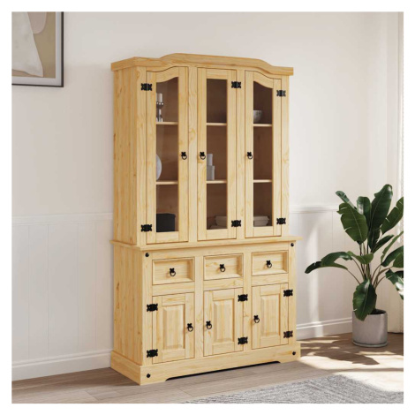 vidaXL Skrinka Corona, hnedá 112x43x196 cm, masívna mexická borovica