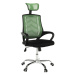 KONDELA Imela Typ 1 kancelárske kreslo s podrúčkami zelená / čierna / chróm