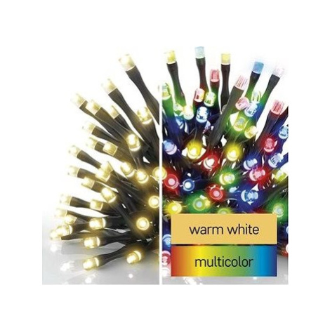 EMOS LED vianočná reťaz 2v1, 10 m, vonkajšia a vnútorná, teplá biela/multicolor, programy