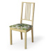 Dekoria Poťah na stoličku Börje, zeleno - červené rastliny na bielom podklade, poťah na stoličku