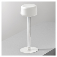 Dizajnová stolová lampa OLEV Tee s dobíjacou batériou, biela