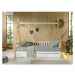 Biela domčeková detská posteľ z borovicového dreva s úložným priestorom 90x200 cm TIPI – Vipack