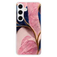 Odolné silikónové puzdro iSaprio - Pink Blue Leaves - Samsung Galaxy S24