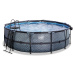 Bazén s krytom pieskovou filtráciou a tepelným čerpadlom Stone pool Exit Toys kruhový oceľová ko