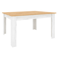 Jedálenský stôl, rozkladací, dub craft zlatý/dub craft biely, 135-184x86 cm, SUDBURY