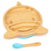 Klarstein Detská jedálenská súprava, bambusový tanier a lyžička, 250 ml, vrátane prísavky, 18 × 