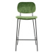 Zelená zamatová barová stolička 92 cm Emma - Light & Living