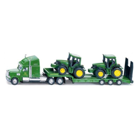 SIKU Farmer - Ťahač s podvalníkom a traktory John Deere, mierka 1:87