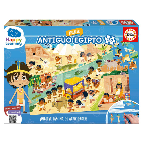 Puzzle vzdelávacie Egypt Happy Learning Educa 150 dielov s aktivitami v španielčine od 6 rokov