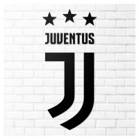 Drevené logo futbalového klubu - Juventus, Čierna