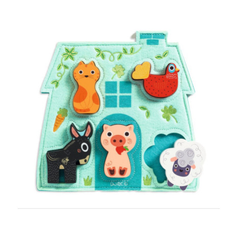 Drevené puzzle so zvieratkami DJECO