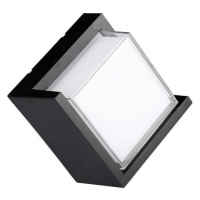 Záhradné LED nástenné svietidlo štvorcové 12W, 4000K, 1160lm, čierne VT-827 (V-TAC)