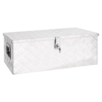 vidaXL Úložný box strieborný 80x39x30 cm hliník