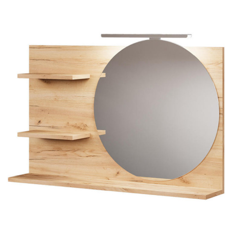 Vicco ZRKADLOVÁ POLICA Avena dub 80 x 50 cm s 3 otvorenými priehradkami