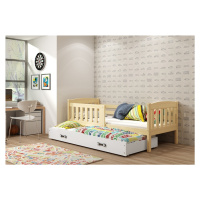 Expedo Detská posteľ FLORENT P2 + matrac + rošt ZADARMO, 90x200 cm, borovica, biela