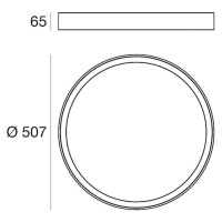 LED stropné svietidlo Tara R, Ø 50,7 cm, čierna, hliník, 3 000 K