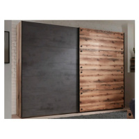 Šatník s posuvnými dverami Dover, 270 cm, zrubová doska / tmavý betón%