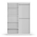 Biela šatníková skriňa so zrkadlom a s posuvnými dverami 151x215 cm Lisburn - Cosmopolitan Desig