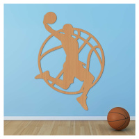 Darček pre basketbalistu - Drevená nálepka, Buk