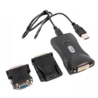 PremiumCord USB 2.0 adaptér na DVI + VGA (pre až 6 monitorov) HiRes