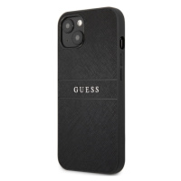 Plastové puzdro Guess na Apple iPhone 13 GUHCP13MPSASBBK Leather Saffiano čierne