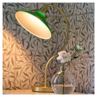 PR Home Stolná lampa Axel, mosadzná farba, zelené sklenené tienidlo