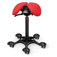 Sedlová stolička Salli SwingFit Farba čalúnenia: Koža - PQ červená #05011/PQ, Výška postavy: Níz
