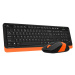 A4tech set bezdrôtovej klávesnice a myši, čierna/oranžová
