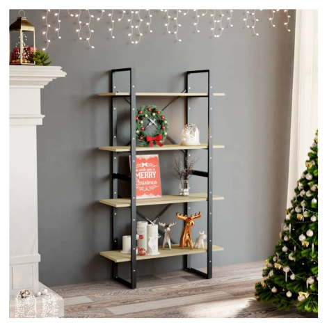 vidaXL Knižnica so 4 policami, dub sonoma 80x30x140cm kompozitné drevo