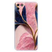 Odolné silikónové puzdro iSaprio - Pink Blue Leaves - Huawei Y5p