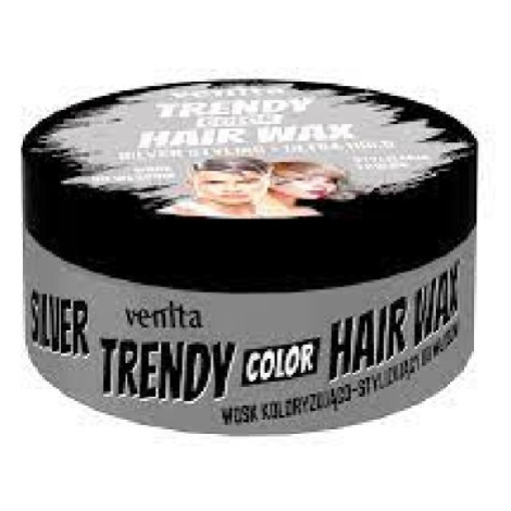 Venita Trendy Color Hair Wax Ultra Hold - farebný vosk na vlasy, ultra držanie, 75 g Silver - st