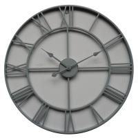 Estila Retro dizajnové nástenné hodiny Edon z kovu v sivej farbe 70cm