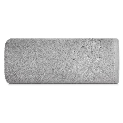Bavlnený vianočný uterák sivý s jemnou striebornou vyšívkou Šírka: 70 cm | Dĺžka: 140 cm