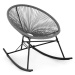 Blumfeldt Roqueta Chair, hojdacie kreslo, retro dizajn, 4 mm pletivo, sivé