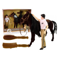Bábika jazdca s veľkým hnedým koníkom