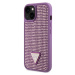 Guess Rhinestones Triangle Metal Logo Kryt pre iPhone 13 Purple