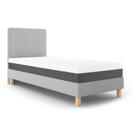 Svetlosivá jednolôžková posteľ Mazzini Beds Lotus, 90 x 200 cm Cosmopolitan design
