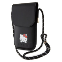 Hello Kitty PU Daydreaming Logo Leather Wallet Phone Bag Black