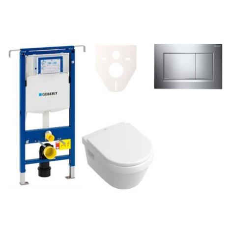 Cenovo zvýhodnený závesný WC set Geberit do ľahkých stien / predstenová montáž + WC Villeroy & B Villeroy & Boch