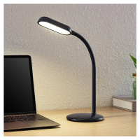 Prios LED dobíjacia stolová lampa Opira, čierna, USB, dotykový stmievač