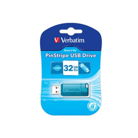 Verbatim USB flash disk, USB 2.0, 32GB, PinStripe, Store N Go, modrý, 49057, USB A, s výsuvným k