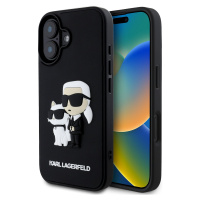 Karl Lagerfeld 3D Rubber Kryt pre iPhone 16 Plus, Čierny