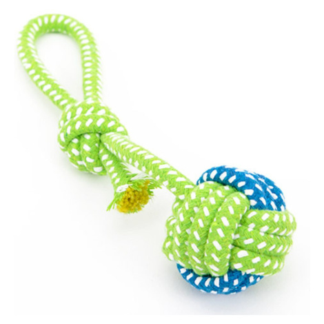 Preťahovadlo Reedog, bavlnené lano s loptou, 22 cm - zelená