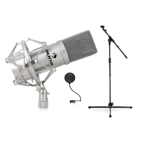 Auna Mikrofónový set, stojan, mikrofón a pop filter