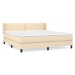 vidaXL Posteľný rám boxspring s matracom krémový 160x200 cm látka