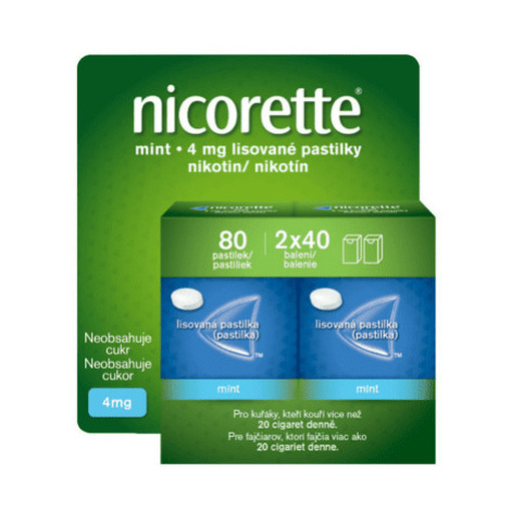 NICORETTE Mint 4mg lisované pastilky 2 x 40 ks