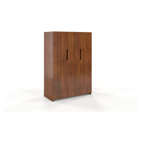 Hnedá šatníková skriňa z bukového dreva Skandica Bergman, 128 x 180 cm